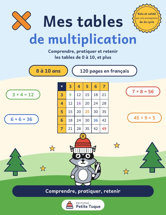 Couverture du livre Mes tables de multiplication, Maude Lapierre
